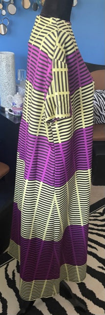 Purple, Yellow & Black Loose Dress