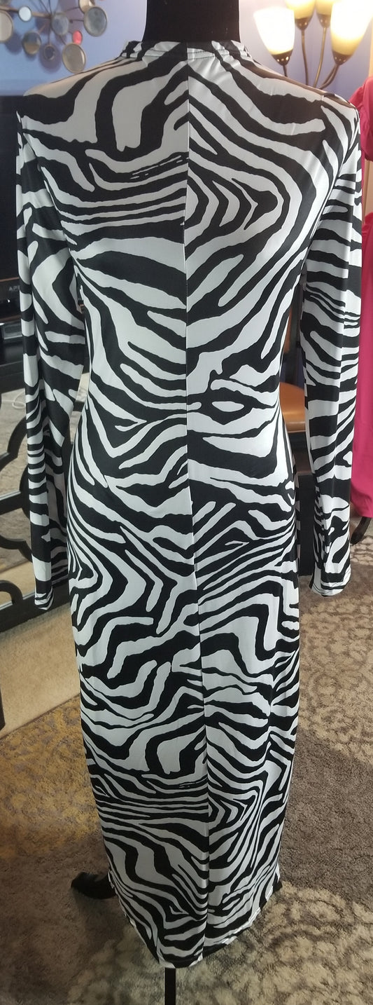 White & Black Zebra Dress