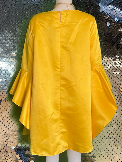 Yellow Flare Arm Dress - (US Size 16 - 18) runs large