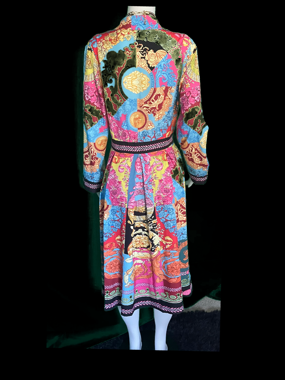 Multicolor Dress with Venetian Design