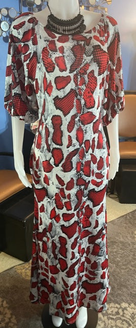 Red & Black Animal Print Dress