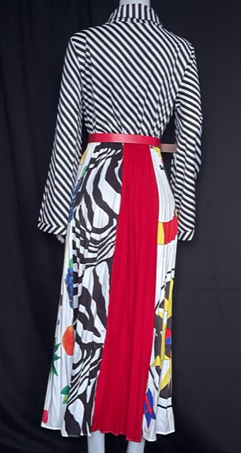 Black & White Multiple Color Maxi Dress.  US Size 14 -16 (2XL)