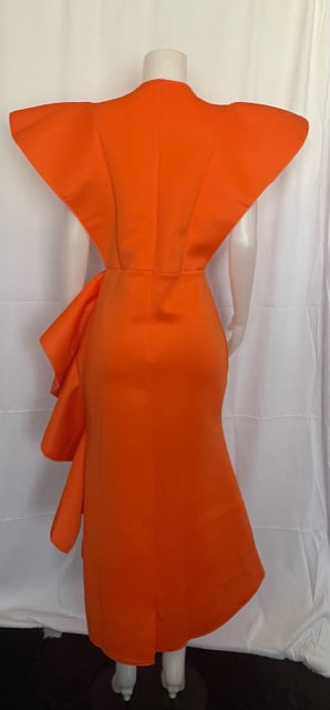 Orange Ruffle Dress - Size US 12 to 14